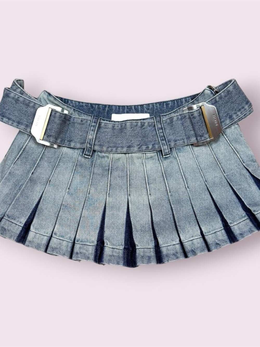 dion lee pleated buckle mini skirt